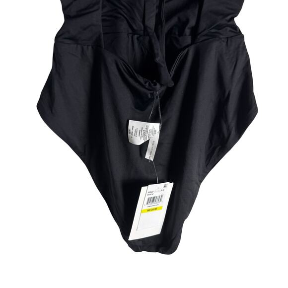 Becca Rebecca Virtue Color Code Sarai Black Plunge One Piece Swimsuit Size M - Picture 8 of 9